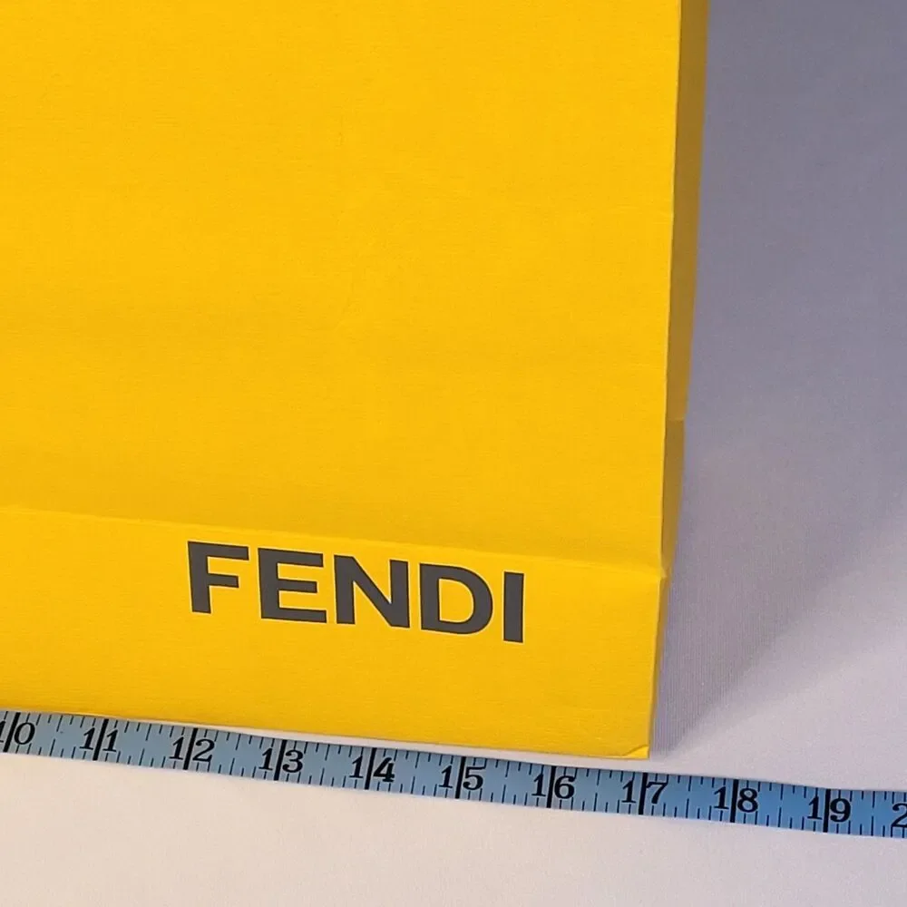 Authentic Fendi Large Yellow Paper Gift Shopping Bag